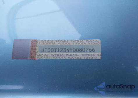 2000 Toyota Echo из США, поврежденный, VIN JTDBT1234Y0080766